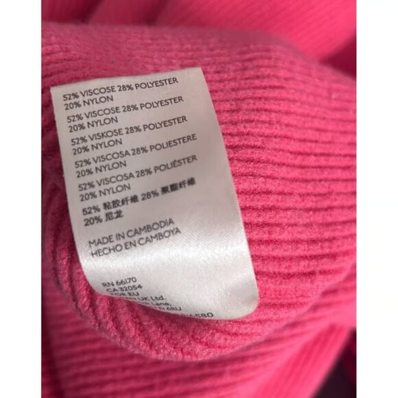 Free People Sweater XS Pink Oversized Structured Tunic Turtle Neck Warm Cozy - Picture 7 of 7